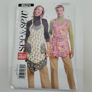 β¨4/$20β¨ See and Sew Apron Sewing Pattern Uncut Size S-M-L Vintage DIY